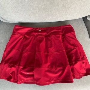 lululemon red pace rival skirt size 8